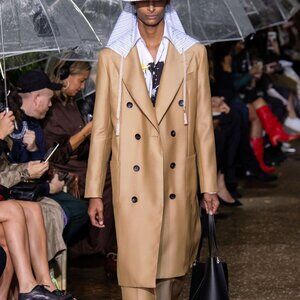 BNWT SS20 LANVIN WOOL SILK BLEND HOODED COAT 48